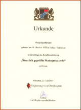 Zertifikat Modegestalterin